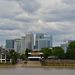 London, Canary Wharf Towers from Greenwich Quay