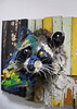 Raccoon in two halves, by Bordalo II.