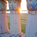 sunrise on  balusters