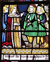 morley church, derbs;  c15 glass of 1470 from dale abbey