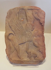 Pinax with a Sphinx in the Archaeological Museum of Madrid, October 2022