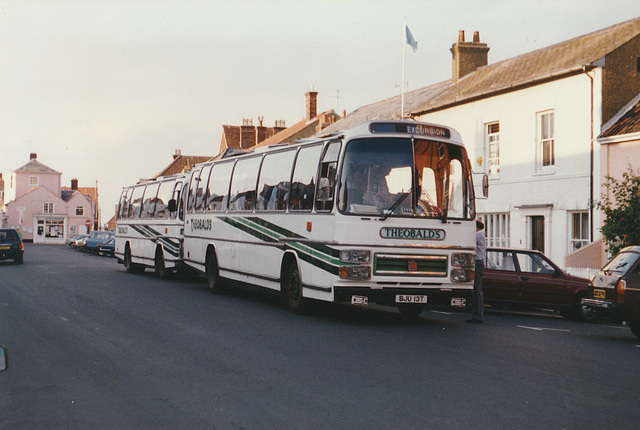 Theobald’s of Long Melford BJU 13T and TET 323S in Aldeburgh – 12 Aug 1989 (94-16)