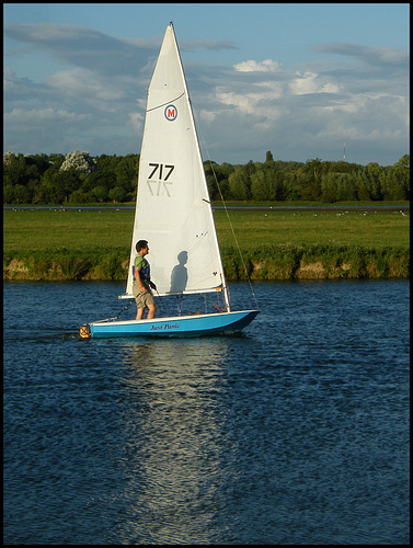 white sail in the sunlight