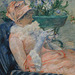 Detail of The Cup of Tea by Mary Cassatt in the Metropolitan Museum of Art, January 2022
