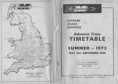 Associated Motorways Summer 1972 timetable cover