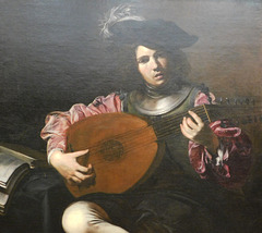 Detail of the Lute Player by Valentin de Boulogne in the Metropolitan Museum of Art, January 2020