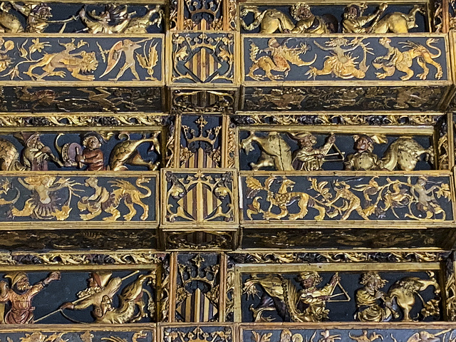 Llotja de la Seda, Consolat de Mar, ceiling detail in the Cambra Daurada