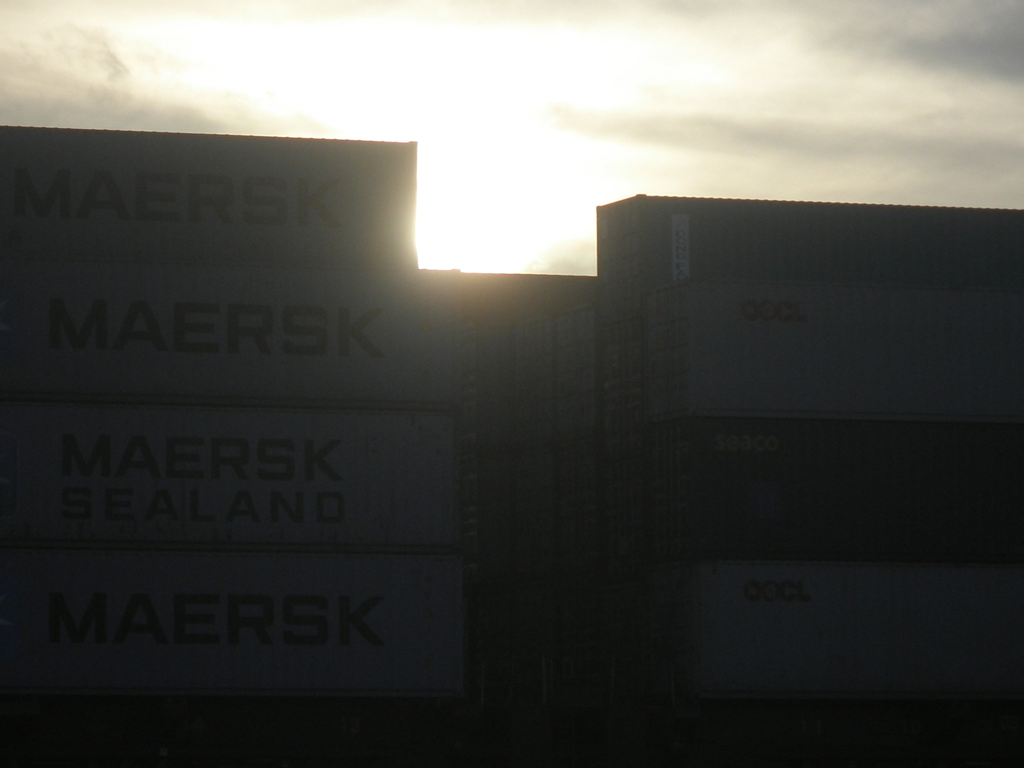 Container  in der Abendsonne