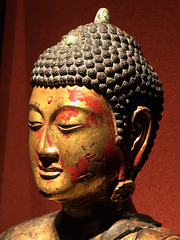 Mahavairocana Buddha (detail), gilt bronze