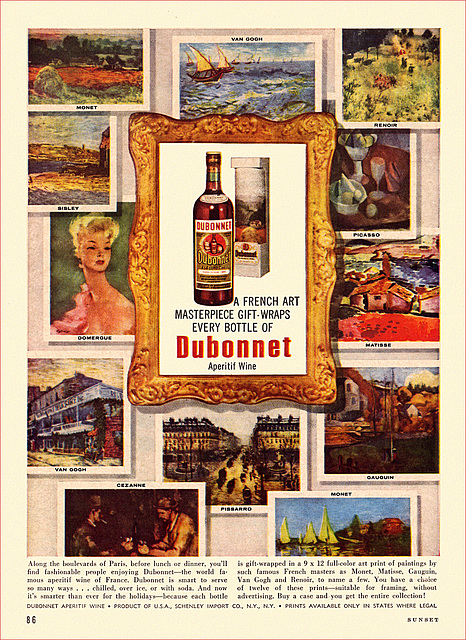 Dubonnet Aperitif Wine Ad, 1960