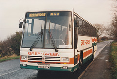 Grey Green E893 KYW near Waterbeach and Milton on hire to Cambridge Coach Services – 5 Jan 1991 (135-03)