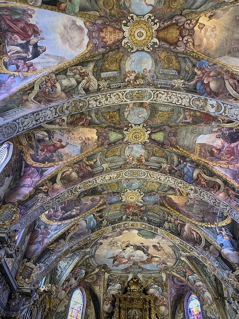 Església de Sant Nicolau de Bari i Sant Pere Màrtir, ceiling frescoes