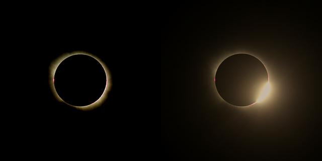 End of the total eclips