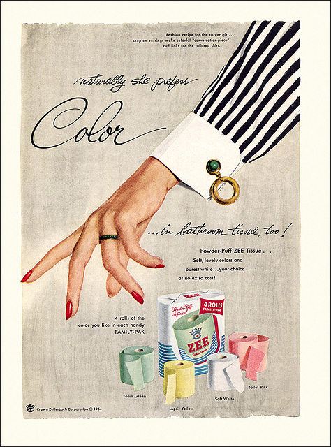 Zee Toilet Tissue Ad, 1954