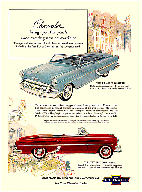 Chevrolet Convertible Ad, c1953