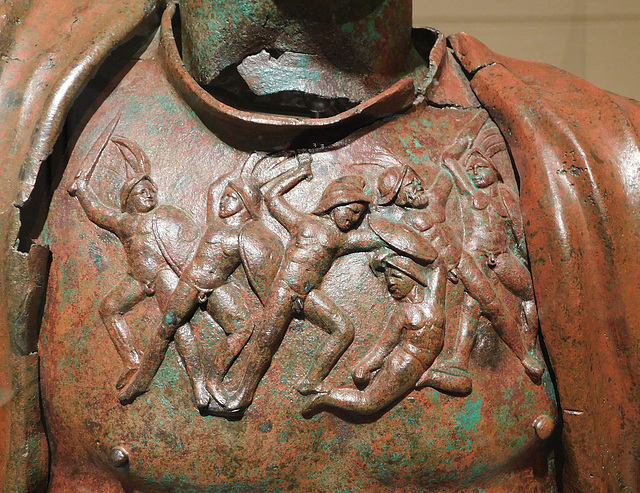 Detail of the Bronze Hadrian in the Metropolitan Museum of Art, March 2019