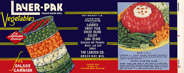 Layer-Pak Vegetable Label, c1940