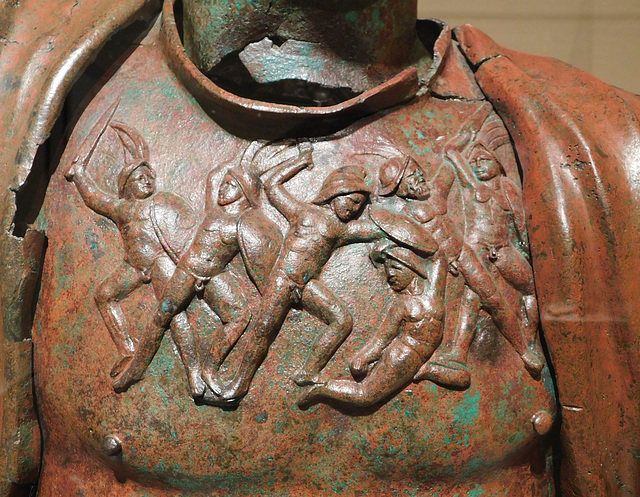 Detail of the Bronze Hadrian in the Metropolitan Museum of Art, March 2019