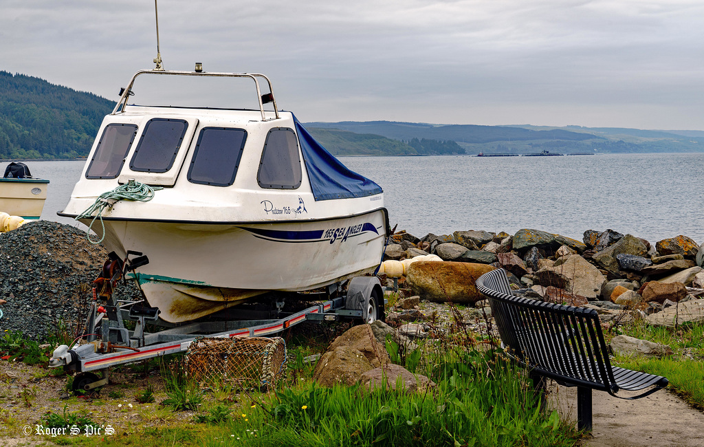 Bench at a working Harbour