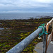 Fence with blue rope at  john o groats