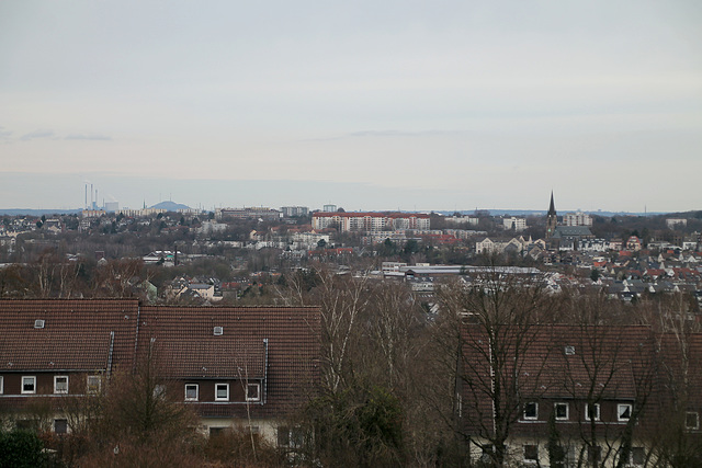 Aussichtspunkt Charlottenstraße, Blick Richtung Gelsenkirchen (Essen-Burgaltendorf) / 10.02.2024