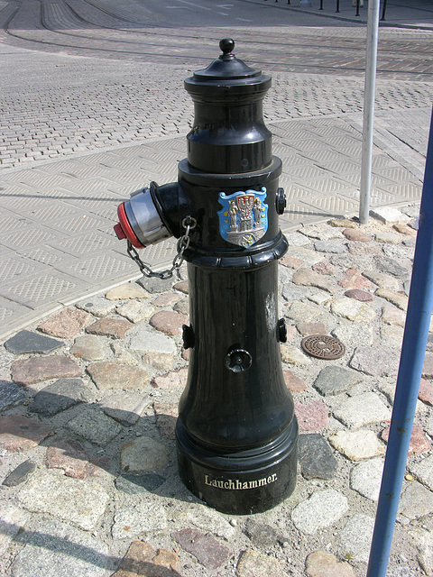 Ein einarmiger Hydrant mit Kette in Posen