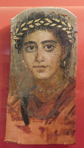 Fayum Portrait of a Young Woman in Red in the Metropolitan Museum of Art, March 2022