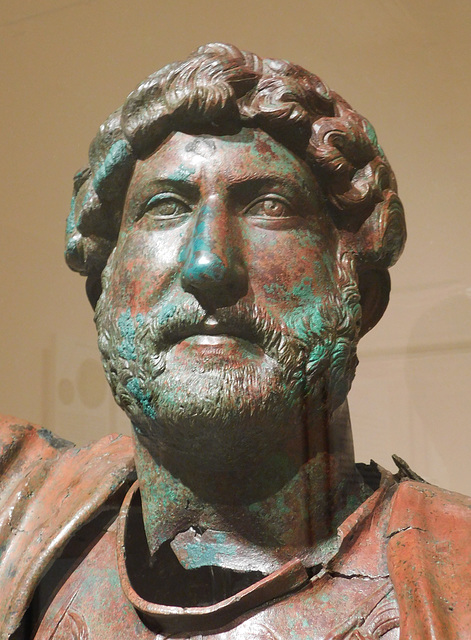 Detail of the Bronze Hadrian in the Metropolitan Museum of Art, March 2019