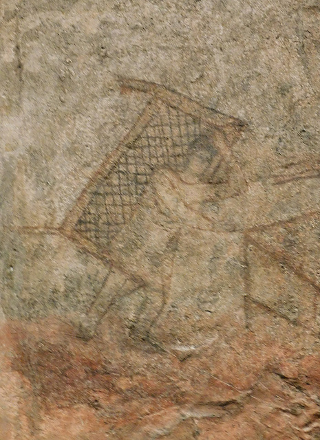 Detail of Christ Healing the Paralytic from the Early Christian House in Dura-Eurpos in the Metropolitan Museum of Art, June 2019