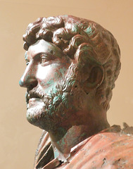 Detail of the Bronze Hadrian in the Metropolitan Museum of Art, March 2019