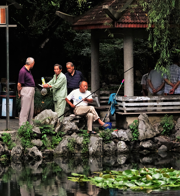 Angler and admirers, People's Park