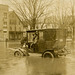 Automobile in Flooded Street, Warren, Pennsylvania, March 1913