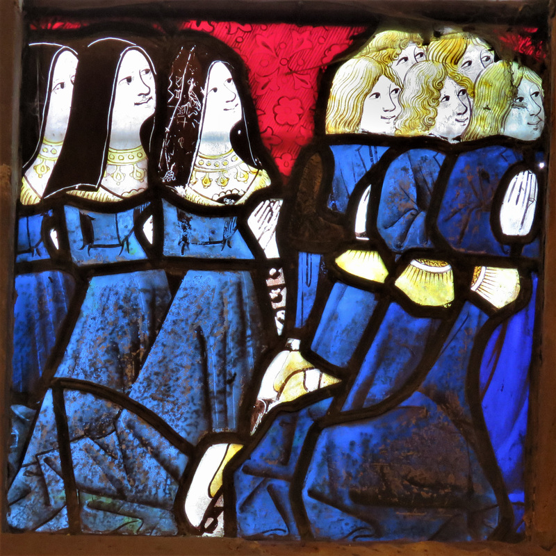 morley church, derbs, c16 glass donors