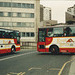 Ellen Smith (Rossendale Transport) 301 (OIW 5801 ex C396 DML) and 321 (RJI 8721 ex F348 JSU) in Newgate, Rochdale - 16 Apr 1995 (260-24)