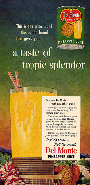 Del Monte Pineapple Juice Ad, 1952