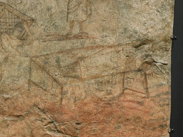 Detail of Christ Healing the Paralytic from the Early Christian House in Dura-Europos in the Metropolitan Museum of Art, June 2019