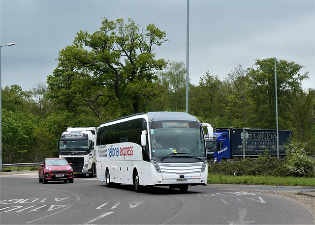 Back on the road again (again)!! Ambassador Travel 215 (National Express contractor) 215 (BV19 XPU) at Barton Mills - 17 May 2021 (P1080319)