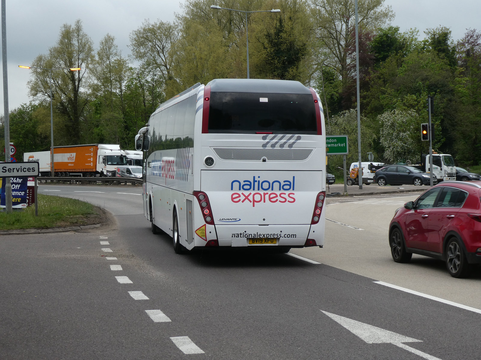 Back on the road again (again)!! Ambassador Travel 215 (National Express contractor) 215 (BV19 XPU) at Barton Mills - 17 May 2021 (P1080321)