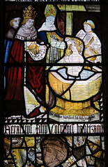 morley church, derbs;  c15 glass of 1470 from dale abbey