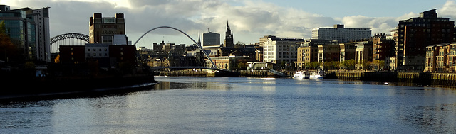 Panoramic view of the River Tyne. Newcastle