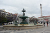 Lisbon, Fountain and Monument in the Square of Pedro IV