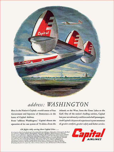 Capital Airlines Ad, 1953