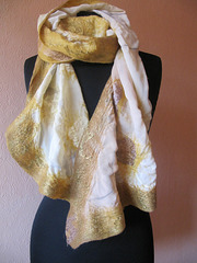 felted scarf - viscose and fine merino wool
