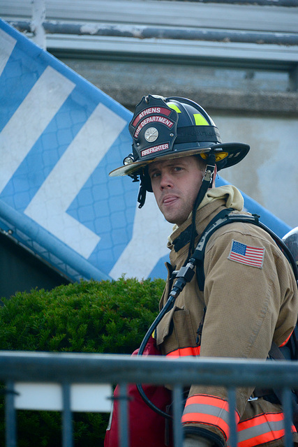 Firemen in full gear took part