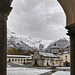 The first snow in Oropa (Biella) - The ancient Church