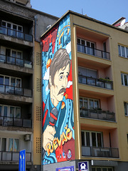 Sarajevo- Mural near Hotel Cosmopolit