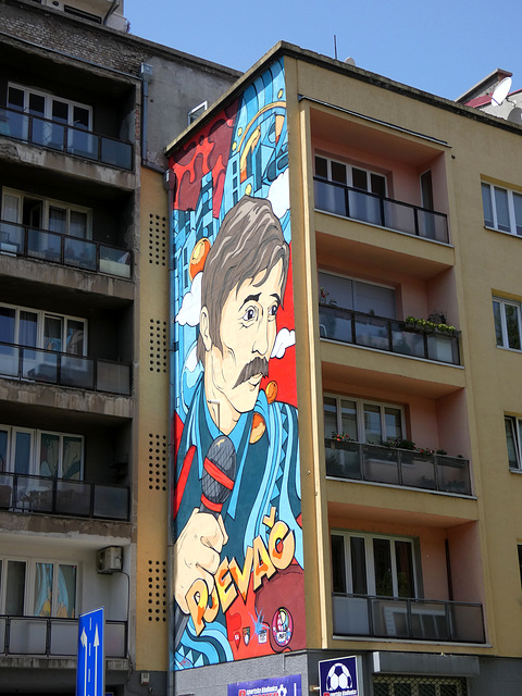 Sarajevo- Mural near Hotel Cosmopolit