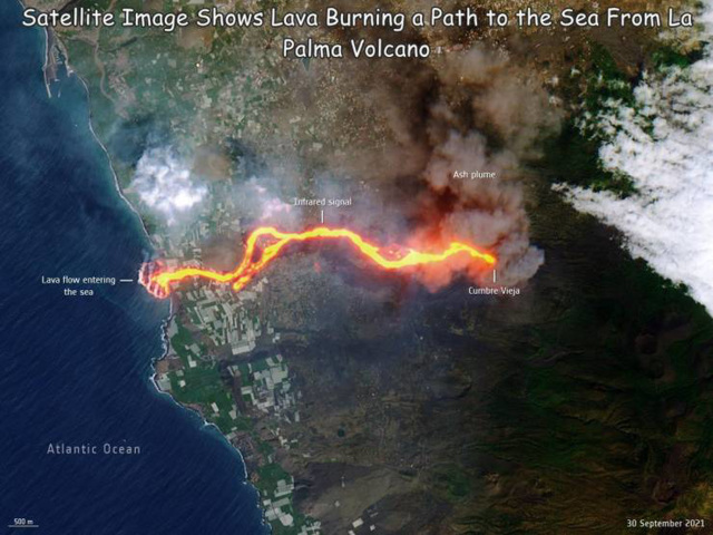 LaP - lava flow by 30th Sept 2021