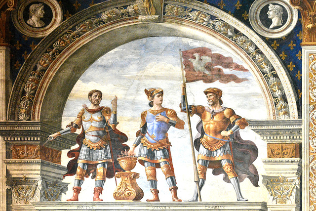 Florence 2023 – Palazzo Vecchio – Marcus Junius Brutus, Gaius Mucius Scævola and Marcus Furius Camillus