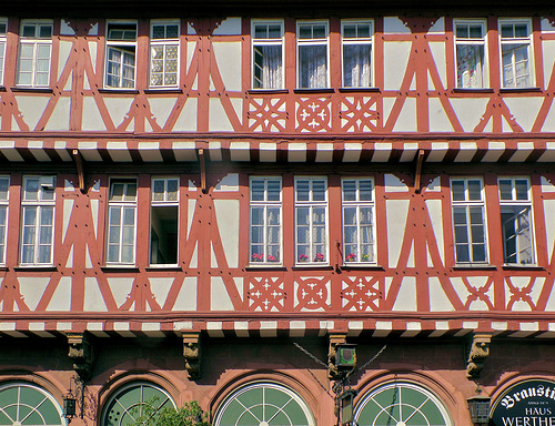 Fachwerk in Frankfurt/ Main -Haus Wertheym-Bräustübl